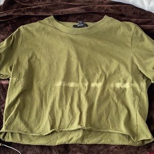 Olive cropped tee